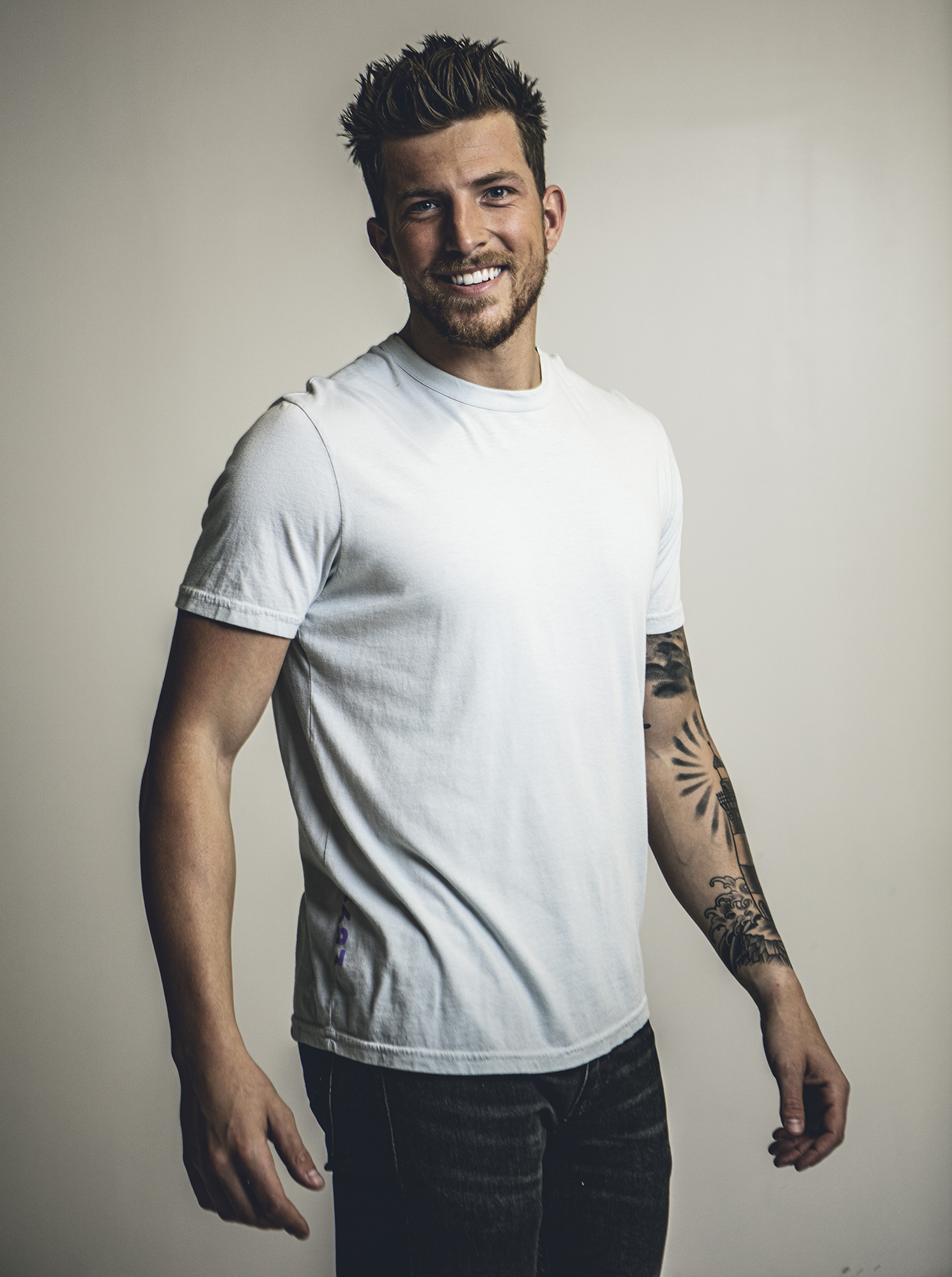 Blank Unisex Tee in Dusty Blue - Pima Cotton, Garment Dyed Crew Neck Tee