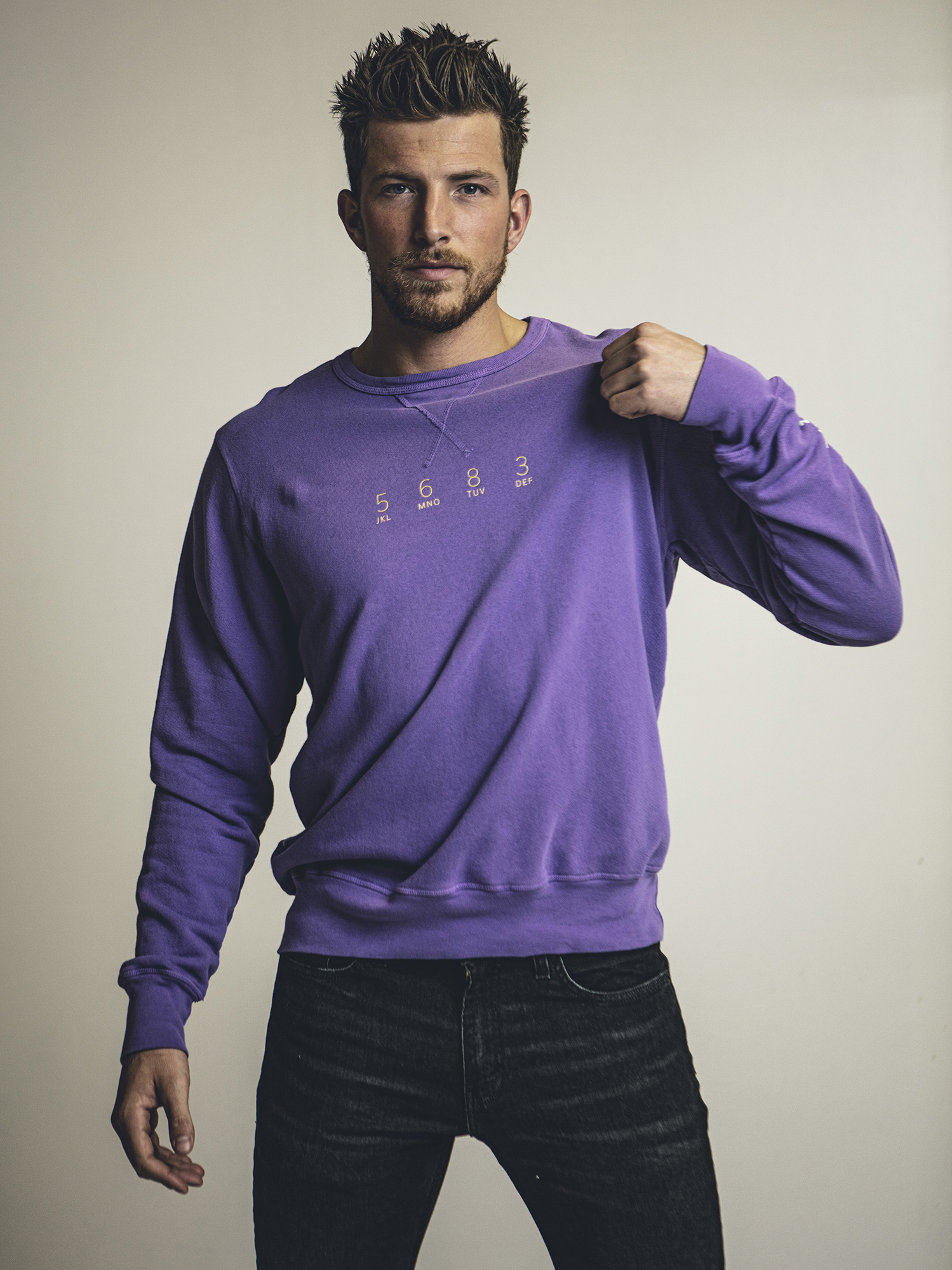 “Digital Love” Unisex Crew - Brand Inspiration With Raised Ink on Men’s French Terry, Pullover, Long Sleeve Crewneck