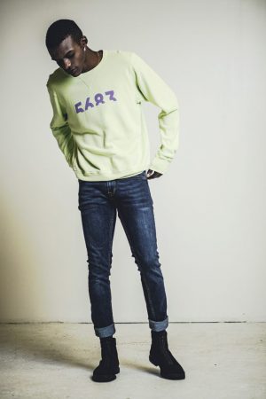 “Half of My Heart” Men’s Crew - Graphic on Men’s Mint French Terry, Pullover, Long Sleeve Crewneck