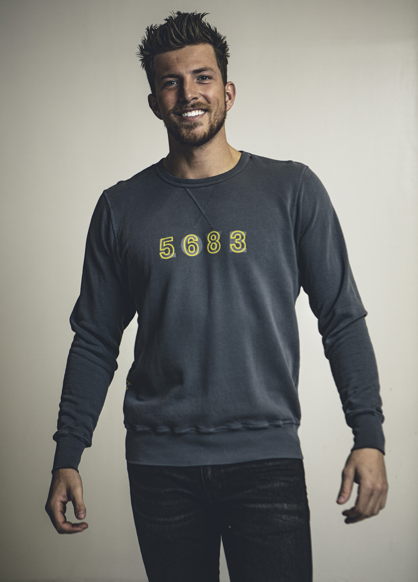 “Reflections Of Love” Men's Crew - Flocked And Reflective Graphic on Men’s French Terry, Pullover, Long Sleeve Crewneck