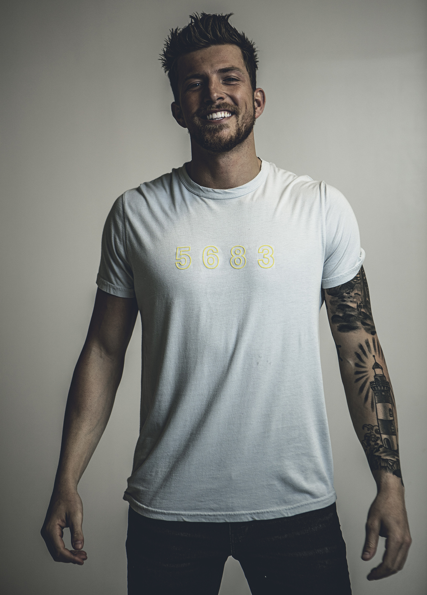 “Reflections Of Love” Men's Tee - Flocked and Reflective Graphic on Pima Cotton, Garment Dyed Crew Neck Tee