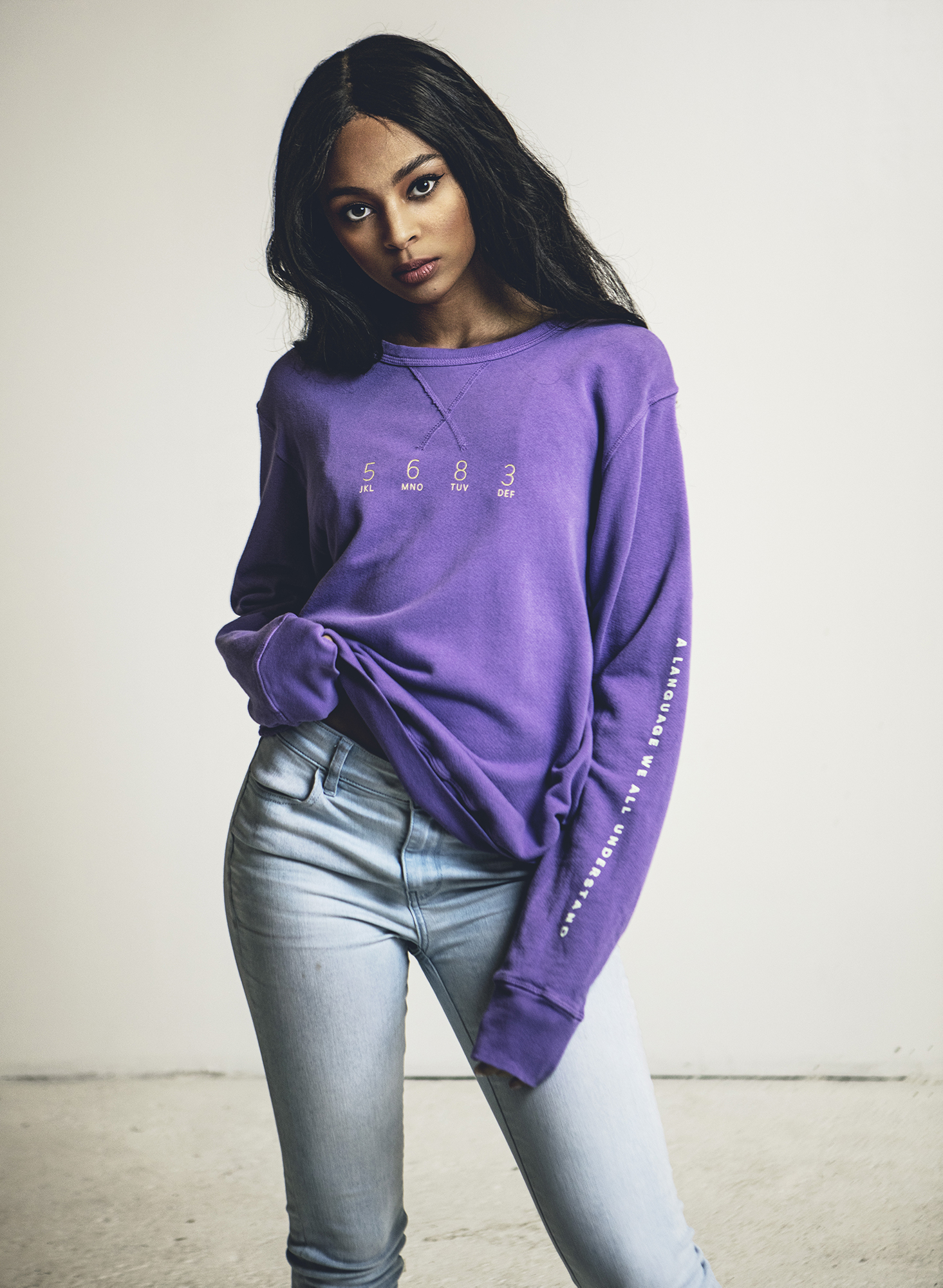 “Digital Love” Men's/Unisex Crew - Brand Inspiration With Raised Ink on Men’s French Terry, Pullover, Long Sleeve Crewneck