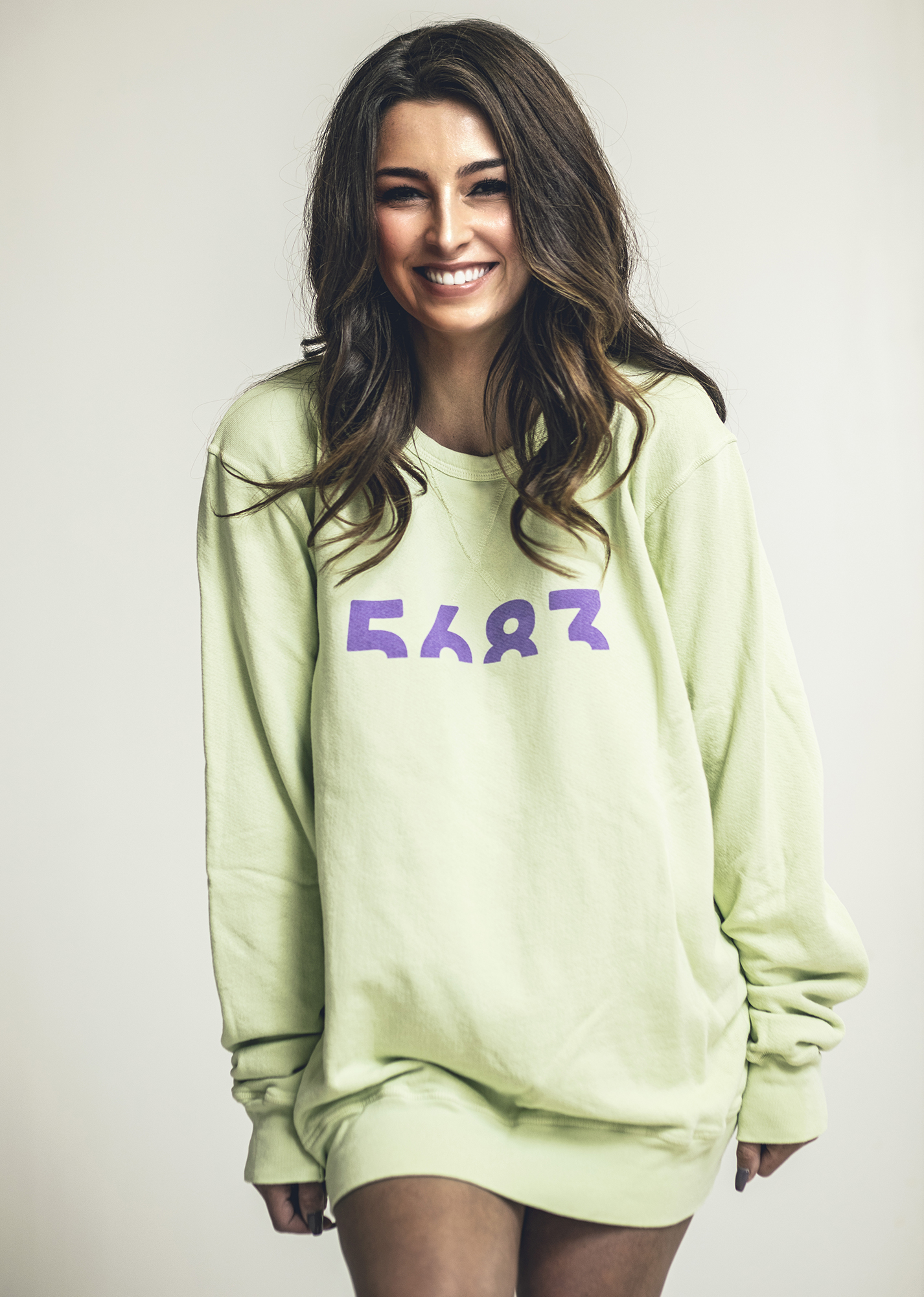 “Half of My Heart” Unisex Crew - Graphic on Men’s Mint French Terry, Pullover, Long Sleeve Crewneck