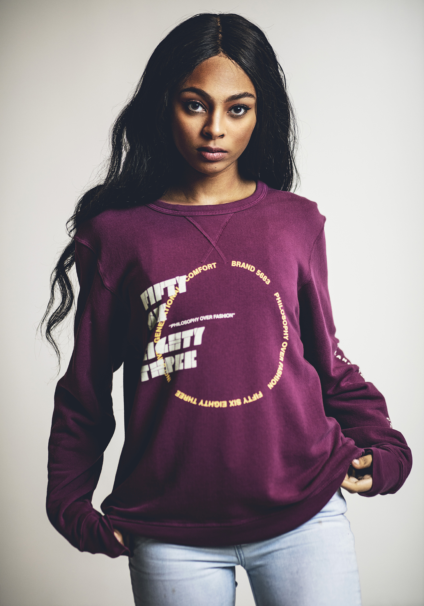 “Love All Around” Men's/Unisex Crew - Abstract Ethos on Men’s Joy French Terry, Pullover, Long Sleeve Crewneck